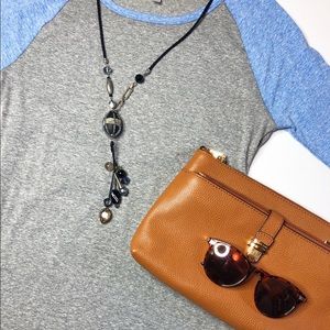 Heathered baseball sleeve Julia dress